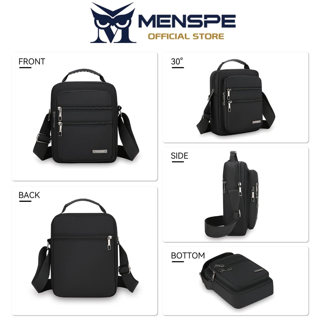 MENSPE กระเป๋าสะพายไหล่ผู้ชายผ้ากันน้ํา Oxford Messenger กระเป๋าเดินทางโทรศัพท์ธุรกิจความจุขนาดใหญ่กระเป๋าข้ามร่างกาย รูปที่ 7