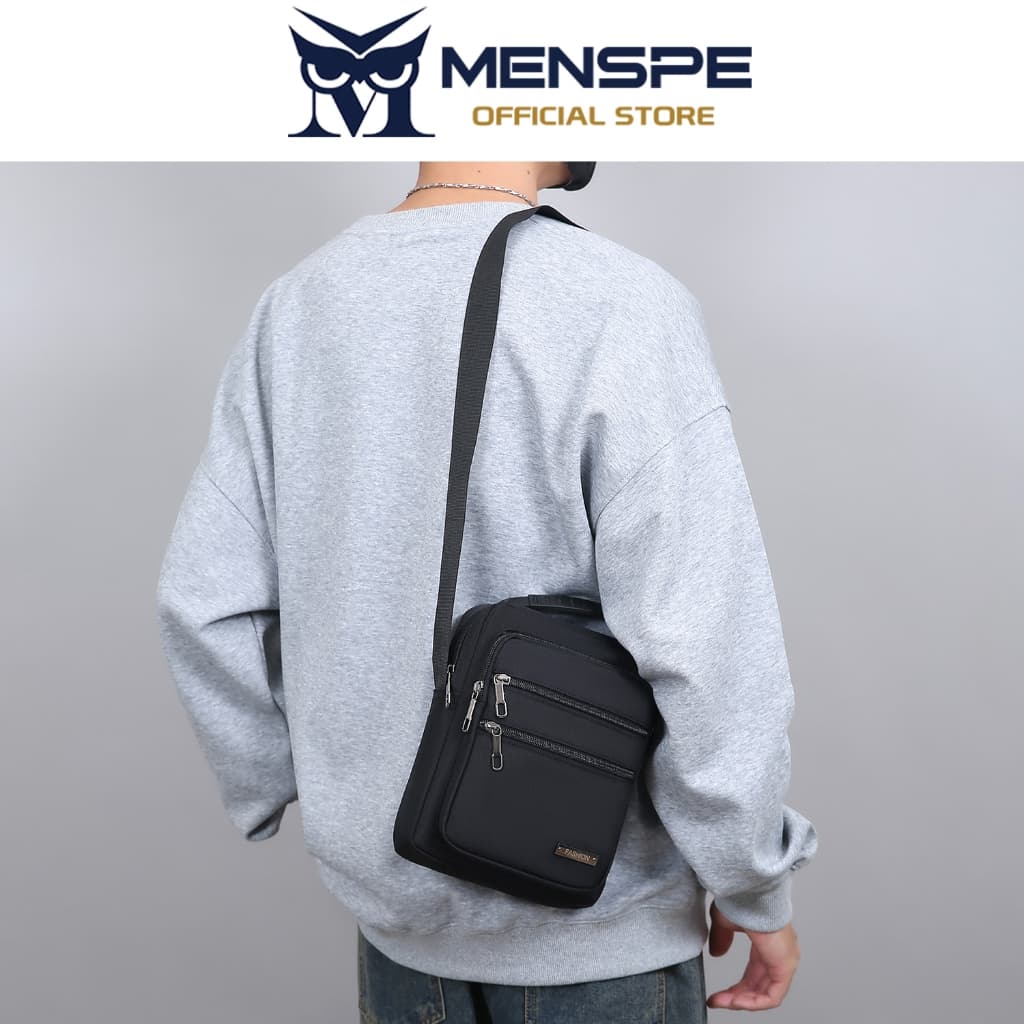 MENSPE กระเป๋าสะพายไหล่ผู้ชายผ้ากันน้ํา Oxford Messenger กระเป๋าเดินทางโทรศัพท์ธุรกิจความจุขนาดใหญ่กระเป๋าข้ามร่างกาย รูปที่ 3