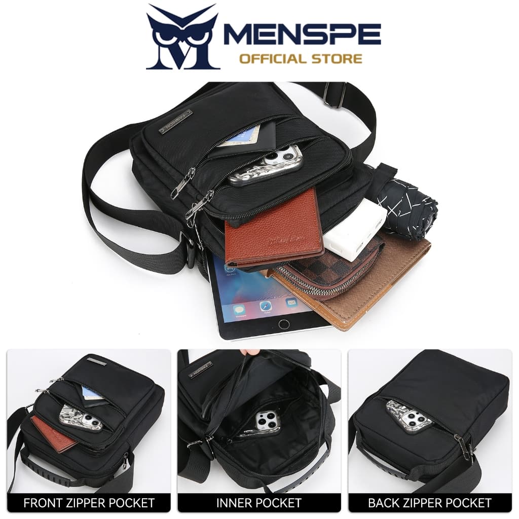 MENSPE กระเป๋าสะพายไหล่ผู้ชายผ้ากันน้ํา Oxford Messenger กระเป๋าเดินทางโทรศัพท์ธุรกิจความจุขนาดใหญ่กระเป๋าข้ามร่างกาย รูปที่ 6