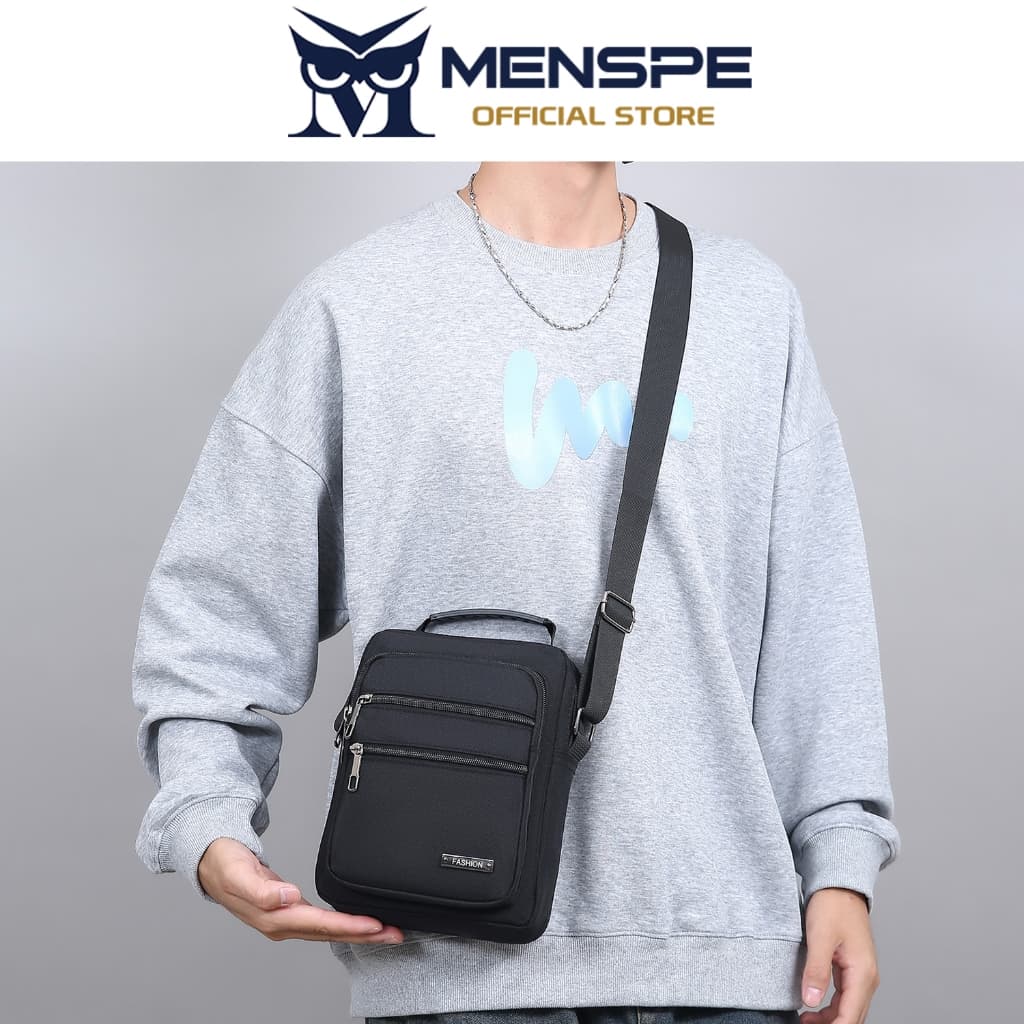 MENSPE กระเป๋าสะพายไหล่ผู้ชายผ้ากันน้ํา Oxford Messenger กระเป๋าเดินทางโทรศัพท์ธุรกิจความจุขนาดใหญ่กระเป๋าข้ามร่างกาย รูปที่ 2