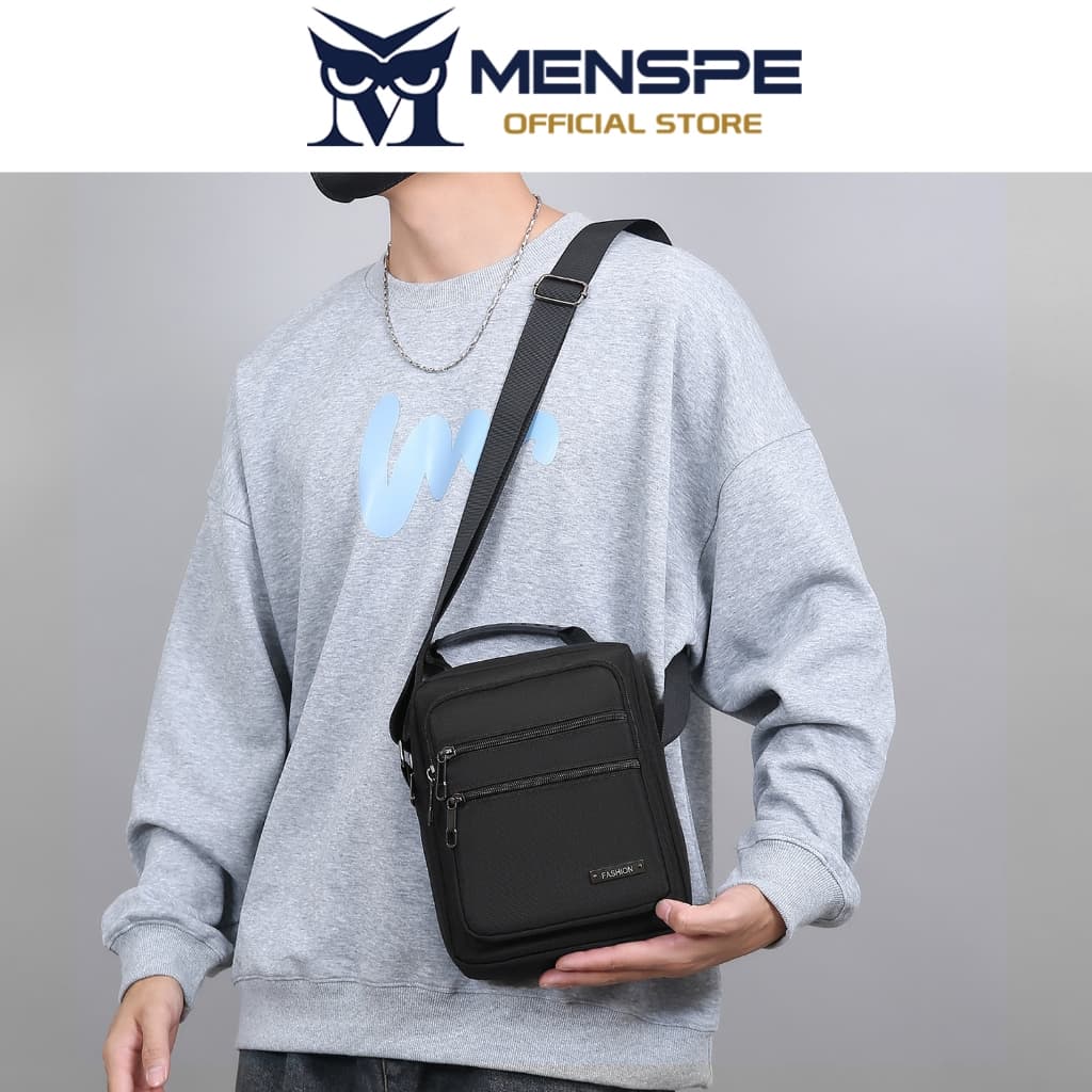 MENSPE กระเป๋าสะพายไหล่ผู้ชายผ้ากันน้ํา Oxford Messenger กระเป๋าเดินทางโทรศัพท์ธุรกิจความจุขนาดใหญ่กระเป๋าข้ามร่างกาย รูปที่ 5
