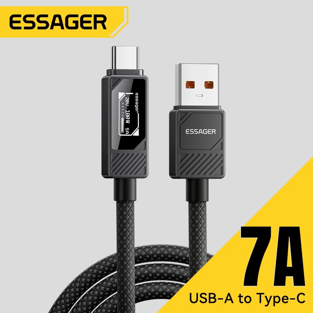 Essager 7A สาย USB A ถึง USB C Type C Fast Charger สายถักไนลอนสําหรับ Samsung Ip รูปที่ 1