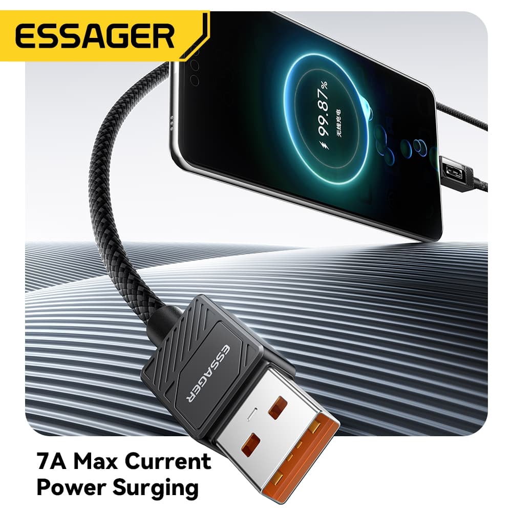 Essager 7A สาย USB A ถึง USB C Type C Fast Charger สายถักไนลอนสําหรับ Samsung Ip รูปที่ 2