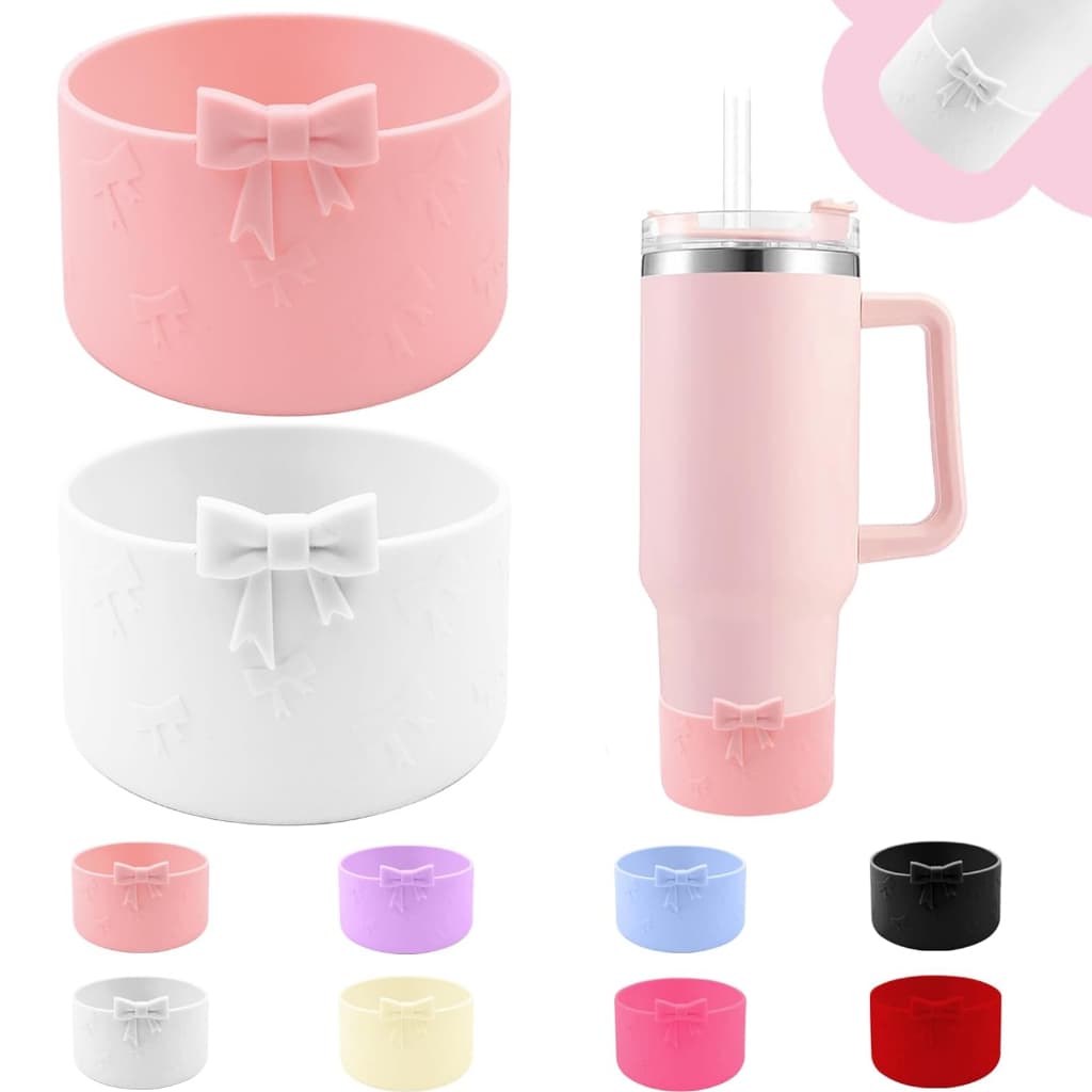 3D Bow Tumbler ซิลิโคน Boot,สวยและทันสมัย Anti-Drop Shock Absorbing ขวดน้ําอุปกรณ์เสริม Stanley Tumbler รูปที่ 1