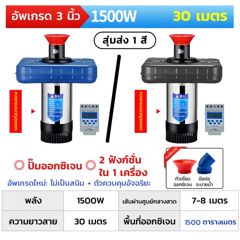 DEKEE เครื่องเติมอากาศบ่อปลา 1500W อัตโนมัติ เติมออกซิเจน ลอยน้ํา สําหรับบ่อปลา น้ําพุ รูปที่ 2