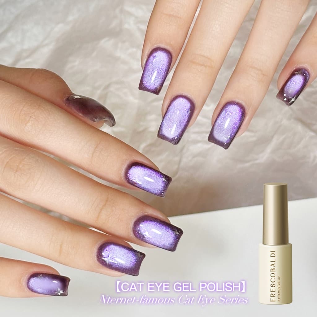 FRESCOBALDI 6ml สไตล์ใหม่ Super Bright Dopamine สีม่วง Cat Eye Gel ยาทาเล็บเหมาะสําหรับร้านทําเล็บและบ้าน DIY รูปที่ 5
