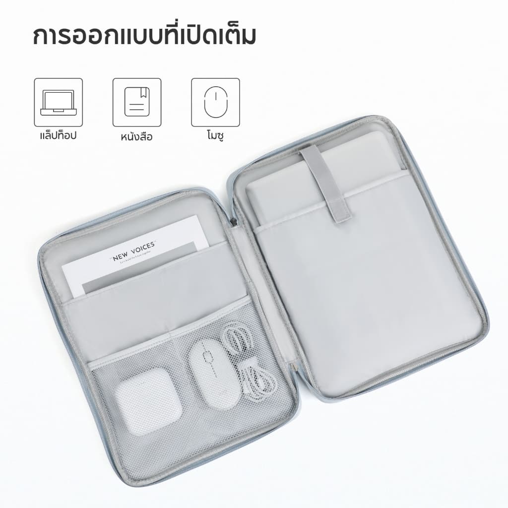 FULL DESIGN June กระเป๋าแล็ปท็อปขนาด 12/13/14/15 นิ้วกระเป๋าแล็ปท็อปกันน้ำแล็ปท็อป รูปที่ 6
