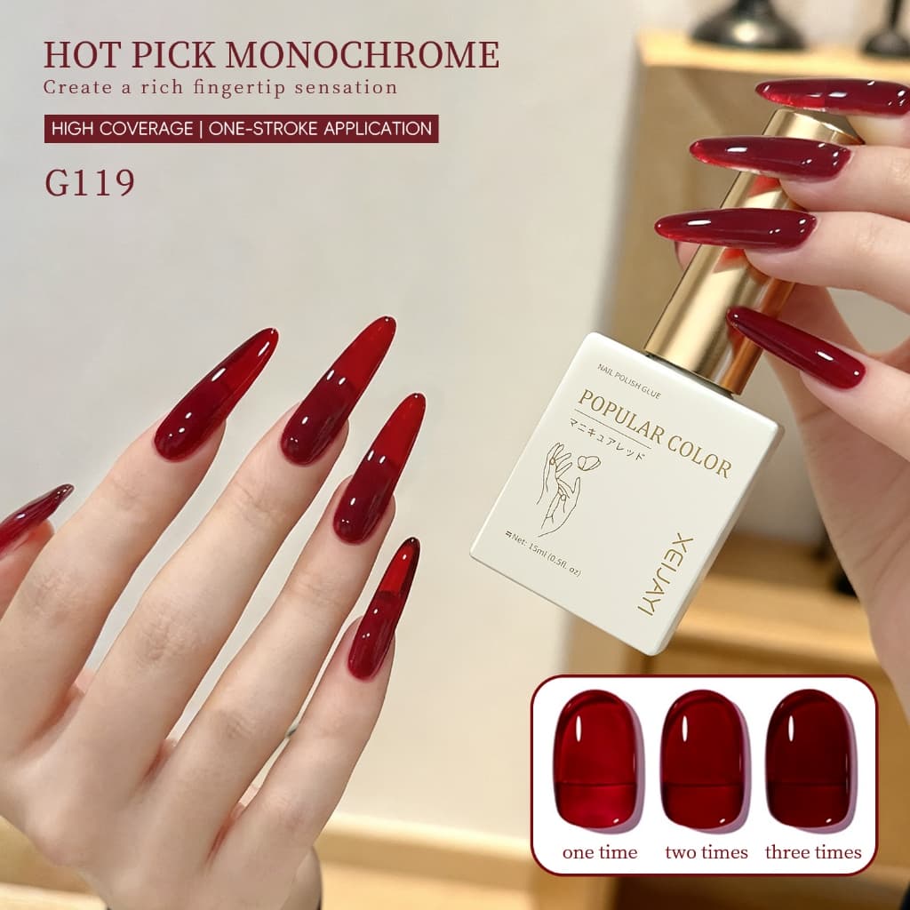 XEIJAYI 15ml - ทับทิมสีแดงเจลยาทาเล็บ ติดทนนานและดูดีมีสไตล์ เหมาะสำหรับทุกสีผิว รูปที่ 1
