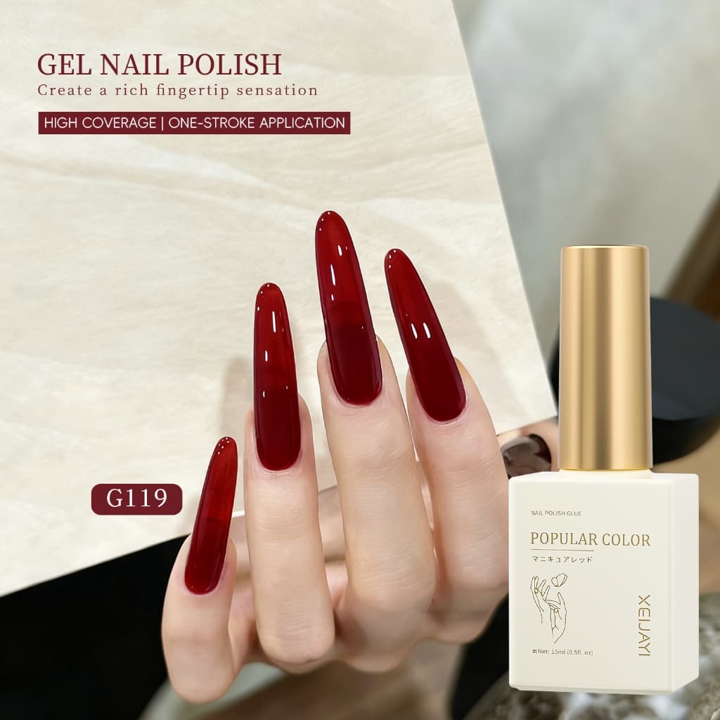 XEIJAYI 15ml - ทับทิมสีแดงเจลยาทาเล็บ ติดทนนานและดูดีมีสไตล์ เหมาะสำหรับทุกสีผิว รูปที่ 5