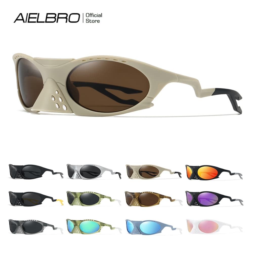 Aielbro แว่นตาขี่จักรยานป้องกันรังสีแว่นตากันแดดวิ่ง Shades จักรยานแว่นตาม่านบังแดดจักรยานผู้ชาย รูปที่ 1