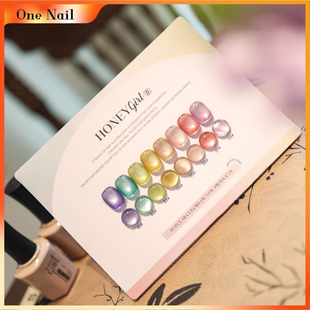 สต็อกพร้อม7 ตัวเลือก น้ําผึ้ง8สีตาแมว,ชุดเพ้นท์เล็บเพชร ลูกปัดแก้วตาแมวตาแมวตาแมวหลากสีเพชรแวววาวกาวตาแมวผ้าไหมซาตินสียอดนิยมในสี่ฤดูกาล รูปที่ 3