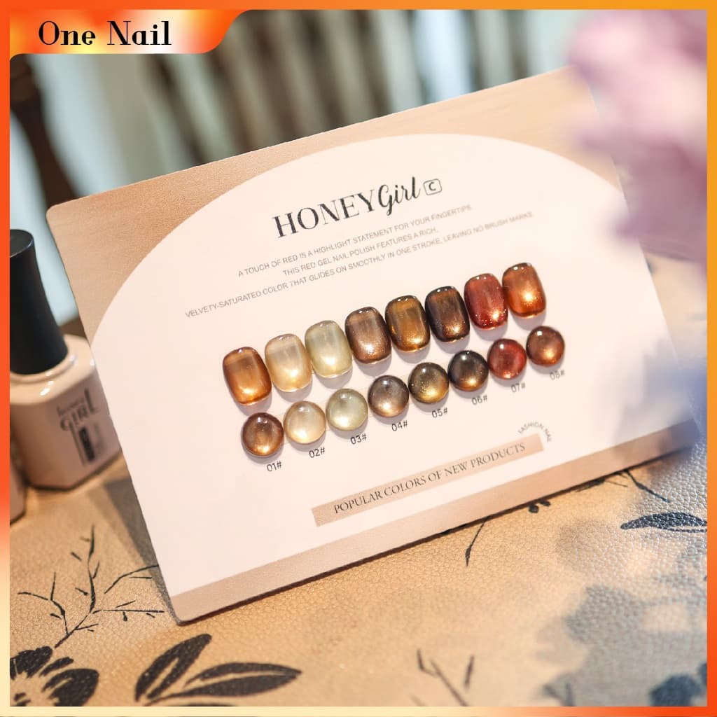 สต็อกพร้อม7 ตัวเลือก น้ําผึ้ง8สีตาแมว,ชุดเพ้นท์เล็บเพชร ลูกปัดแก้วตาแมวตาแมวตาแมวหลากสีเพชรแวววาวกาวตาแมวผ้าไหมซาตินสียอดนิยมในสี่ฤดูกาล รูปที่ 5