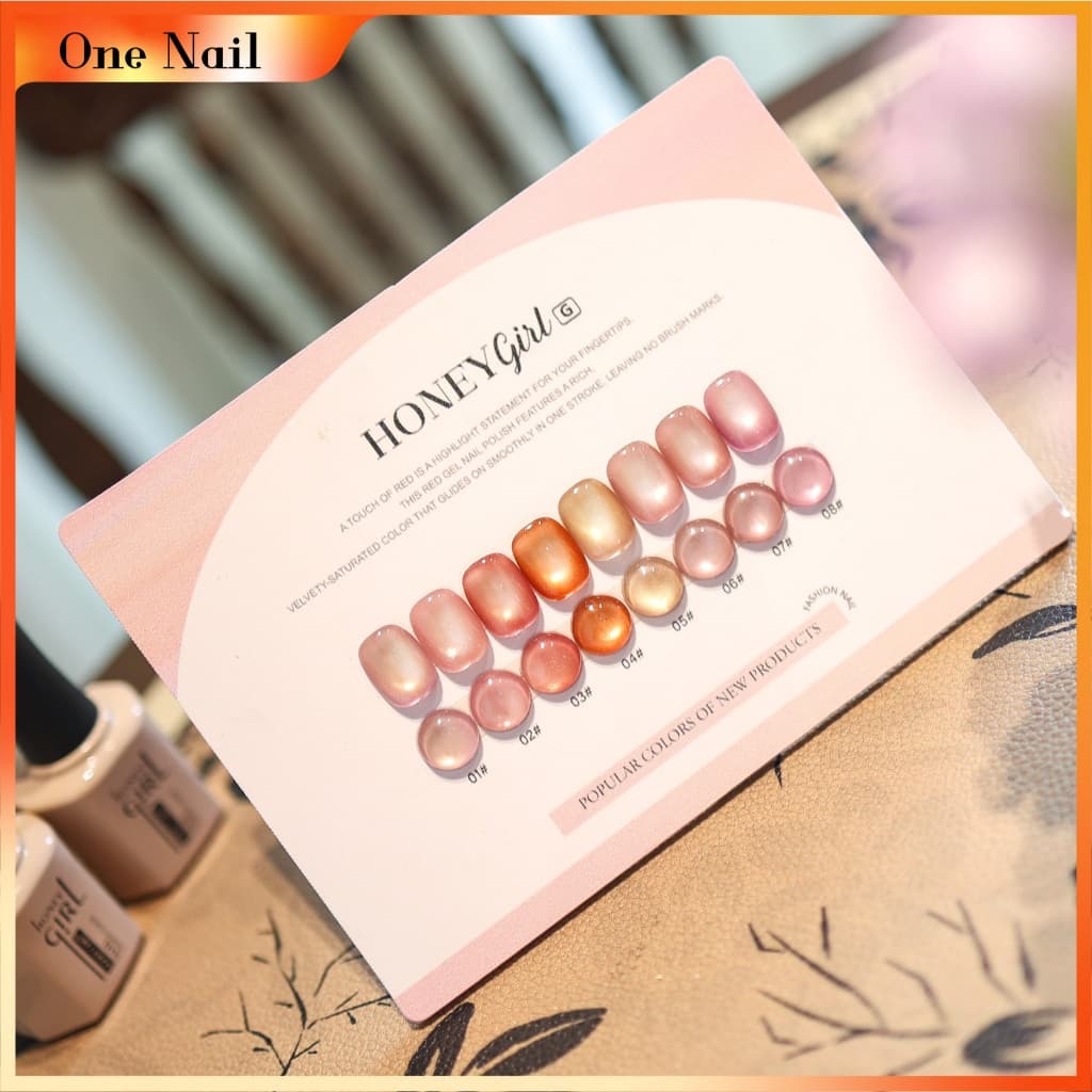 สต็อกพร้อม7 ตัวเลือก น้ําผึ้ง8สีตาแมว,ชุดเพ้นท์เล็บเพชร ลูกปัดแก้วตาแมวตาแมวตาแมวหลากสีเพชรแวววาวกาวตาแมวผ้าไหมซาตินสียอดนิยมในสี่ฤดูกาล รูปที่ 4