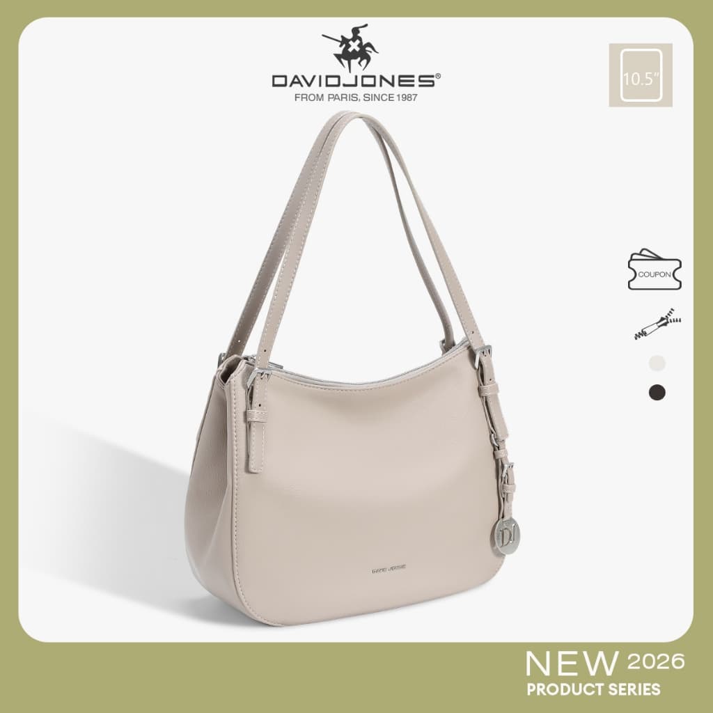 David Jones Paris Livia 2025/2026 ฤดูใบไม้ร่วงฤดูหนาวผู้หญิง Fine Pebble Grain Pu หนังหญิงนุ่มและนุ่มกระเป๋าสะพาย รูปที่ 1