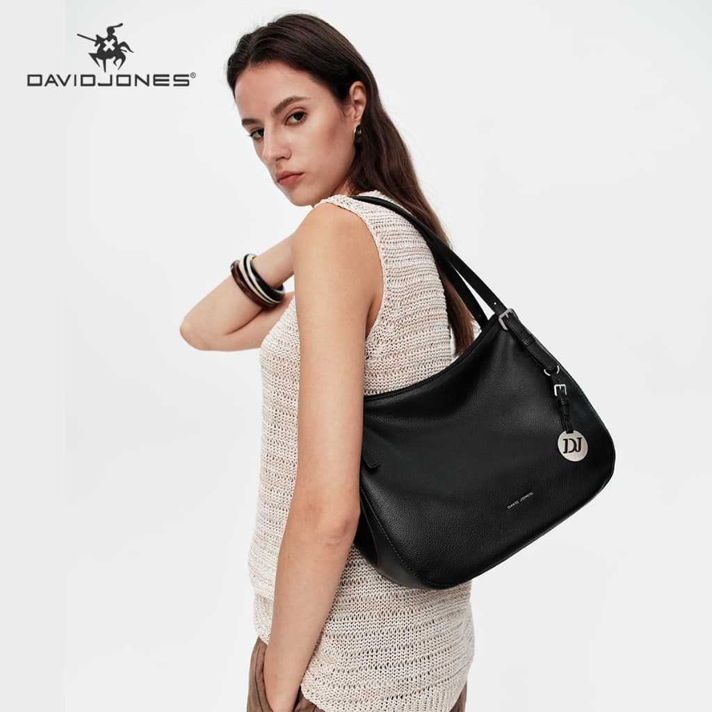 David Jones Paris Livia 2025/2026 ฤดูใบไม้ร่วงฤดูหนาวผู้หญิง Fine Pebble Grain Pu หนังหญิงนุ่มและนุ่มกระเป๋าสะพาย รูปที่ 3