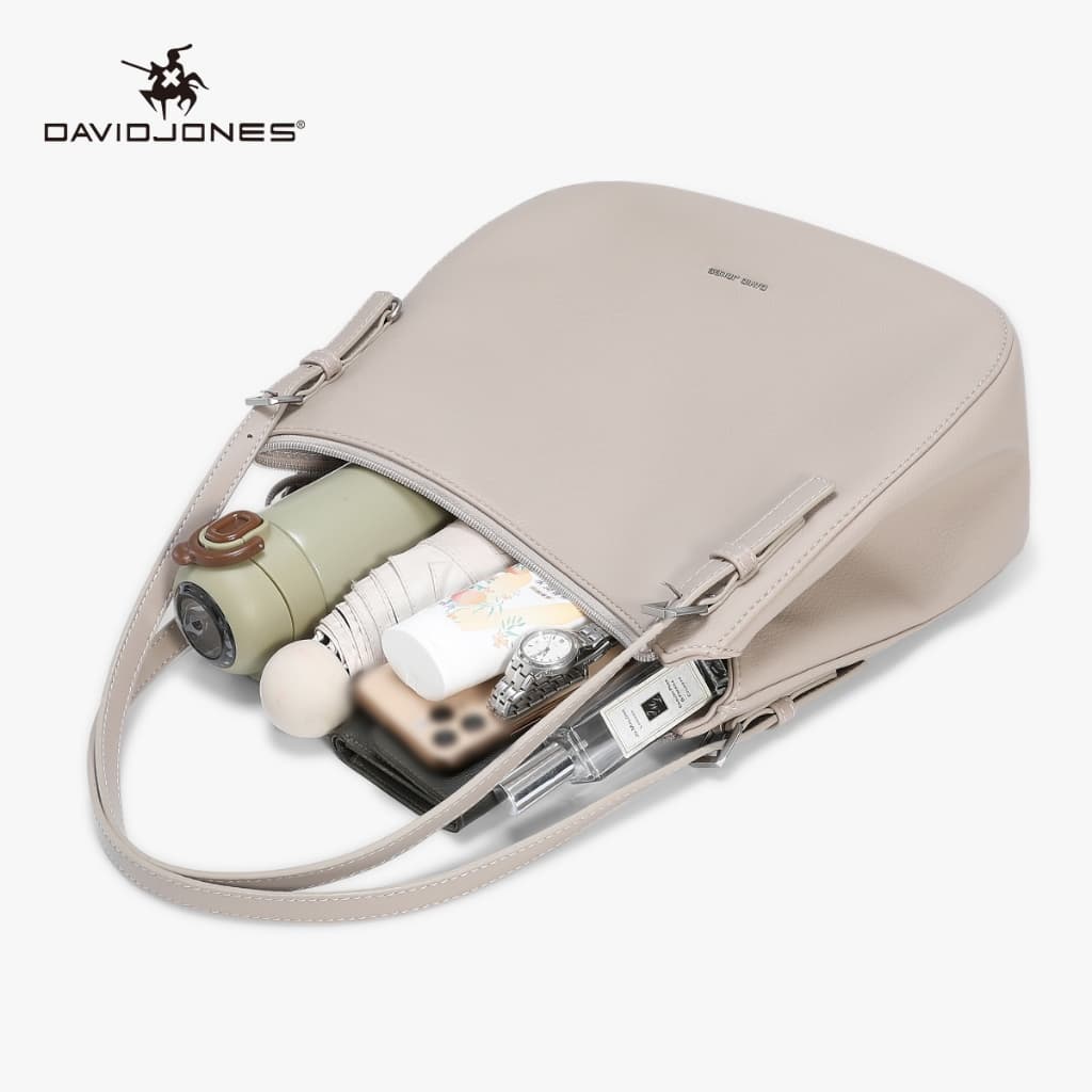David Jones Paris Livia 2025/2026 ฤดูใบไม้ร่วงฤดูหนาวผู้หญิง Fine Pebble Grain Pu หนังหญิงนุ่มและนุ่มกระเป๋าสะพาย รูปที่ 7