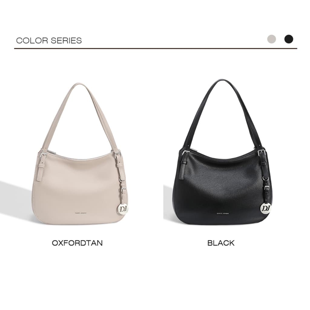 David Jones Paris Livia 2025/2026 ฤดูใบไม้ร่วงฤดูหนาวผู้หญิง Fine Pebble Grain Pu หนังหญิงนุ่มและนุ่มกระเป๋าสะพาย รูปที่ 4