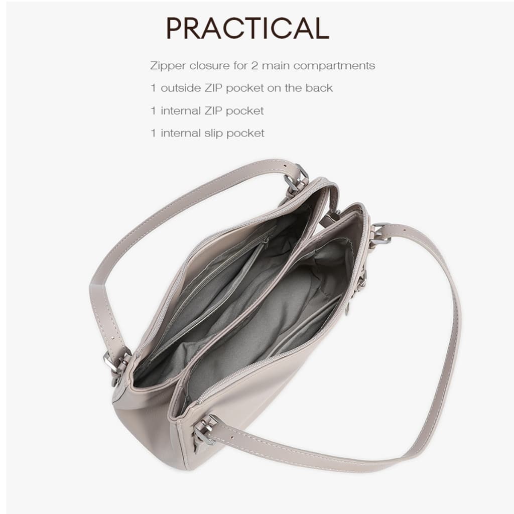 David Jones Paris Livia 2025/2026 ฤดูใบไม้ร่วงฤดูหนาวผู้หญิง Fine Pebble Grain Pu หนังหญิงนุ่มและนุ่มกระเป๋าสะพาย รูปที่ 8
