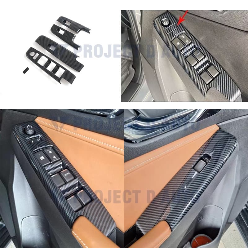 Isuzu D-Max อุปกรณ์เสริมคาร์บอนไฟเบอร์ หน้าต่างยกขึ้น ฝาครอบพวงมาลัย ฝาครอบกระจกประตู รูปที่ 2