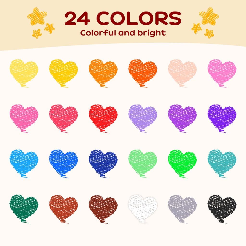 YPLUS ดินสอสีถั่วลิสงสําหรับเด็ก, ดินสอสีเด็กวัยหัดเดินล้างได้ 12 สี, ดินสอสีเด็กปลอดสารพิษ, เหมาะสําหรับเด็กอายุ 2-4, 1-3, 4-8, อุปกรณ์ศิลปะระบายสี รูปที่ 7