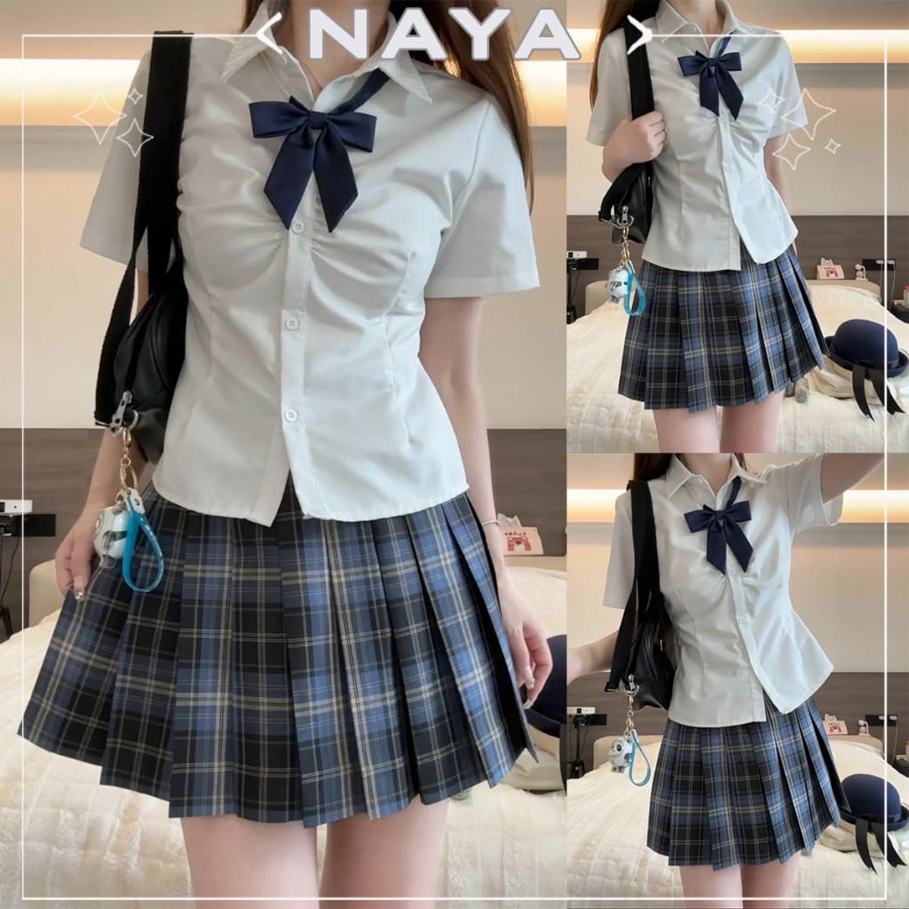NAYA กระโปรงพลีท กระโปรงลายสก๊อต JK ชุดนักเรียน สไตล์ญี่ปุ่น คุณภาพสูง XS-XXXL ในไทย รูปที่ 2
