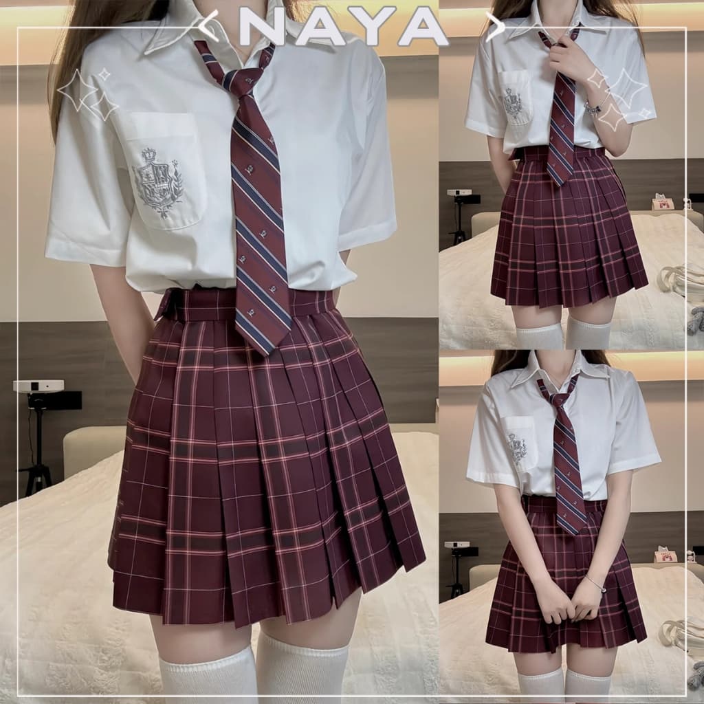 NAYA กระโปรงพลีท กระโปรงลายสก๊อต JK ชุดนักเรียน สไตล์ญี่ปุ่น คุณภาพสูง XS-XXXL ในไทย รูปที่ 6
