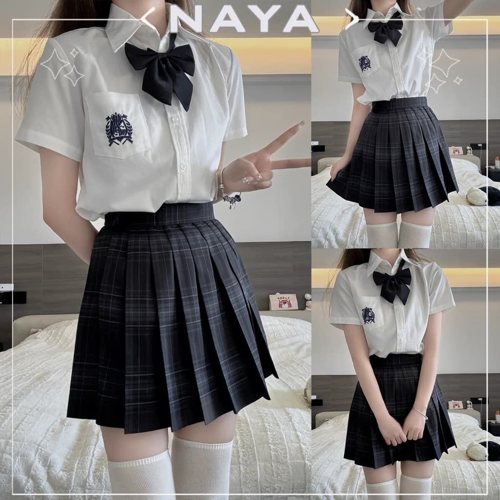NAYA กระโปรงพลีท กระโปรงลายสก๊อต JK ชุดนักเรียน สไตล์ญี่ปุ่น คุณภาพสูง XS-XXXL ในไทย รูปที่ 5