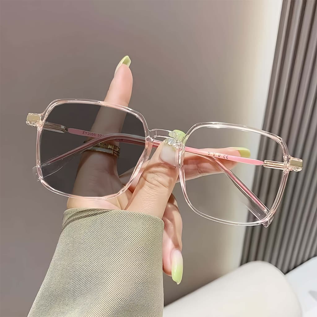 แว่นสายตาสั้น 0.0 ถึง -4.0 แฟชั่นเกาหลี เลนส์บลูบล็อค+เลนส์ออโตเมติก ออกแดดเปลี่ยนสี UV400 กรองแสงสีฟ้า จากโทรศัพท์และคอม แว่นสายตาออโต แว่นตาเปลี่ยนสีอัตโนมัติ สบายในการสวมใส่ Unisex รูปที่ 8