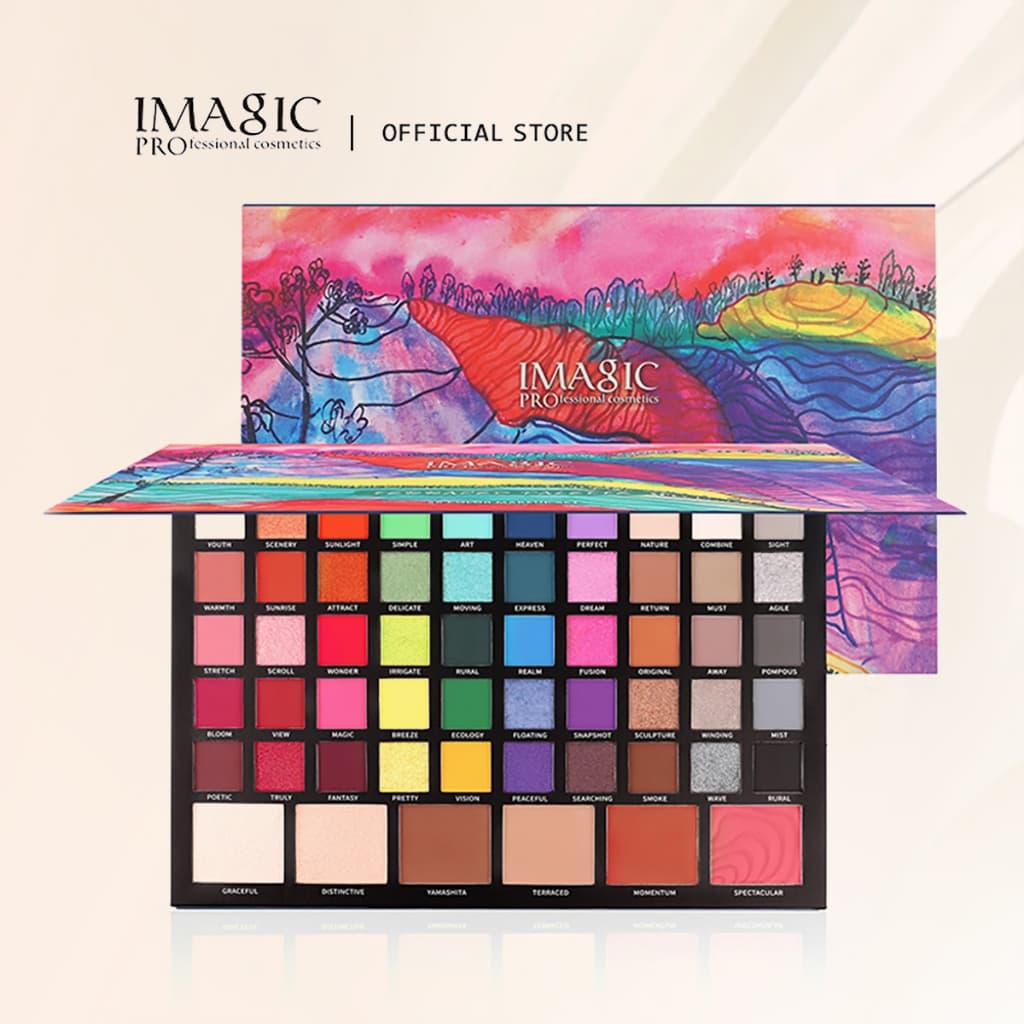Imagic พาเลทอายแชโดว์ ชิมเมอร์ เนื้อแมตต์ ชิมเมอร์ ไฮไลท์ คอนทัวร์ ติดทนนาน 4 in 1 56 สี รูปที่ 1