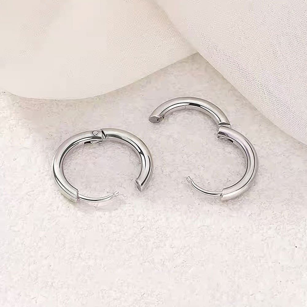 ต่างหูสเตนเลสสตีล แบบ hoop และ huggie ขนาด 6-14 มม.ชิ้นเดียว รูปที่ 3
