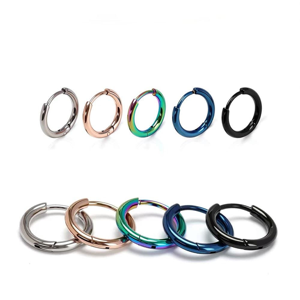 ต่างหูสเตนเลสสตีล แบบ hoop และ huggie ขนาด 6-14 มม.ชิ้นเดียว รูปที่ 5
