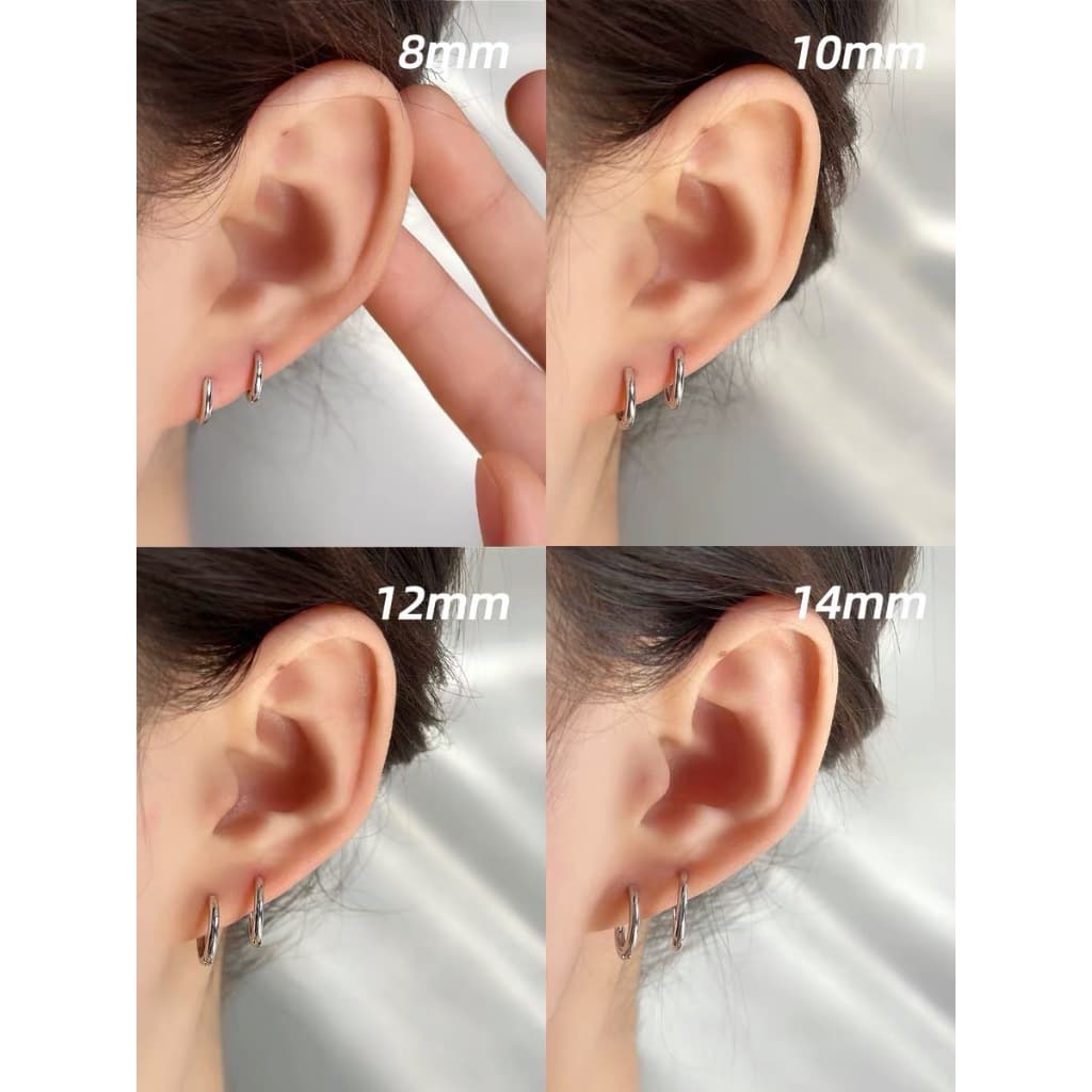 ต่างหูสเตนเลสสตีล แบบ hoop และ huggie ขนาด 6-14 มม.ชิ้นเดียว รูปที่ 4