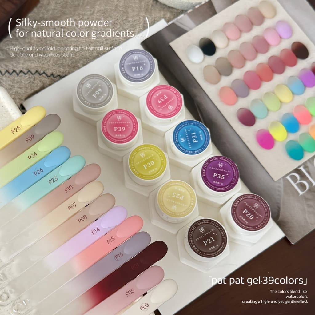 FRESCOBALDI - New cushion-style solid color gradient gel nail polish ชุดสี 39 สี เหมาะสำหรับร้านทำเล็บและใช้เองที่บ้าน รูปที่ 4