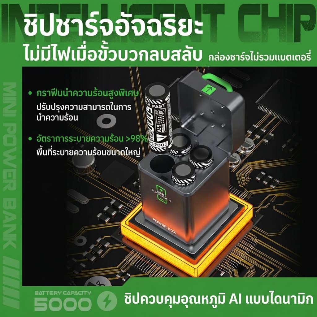 SUNESY power bank 20000mAh ดิจิตอล พาวเวอร์แบงค์ 66W พกพา ของแท้ สองแบตเตอรี่ รูปที่ 7