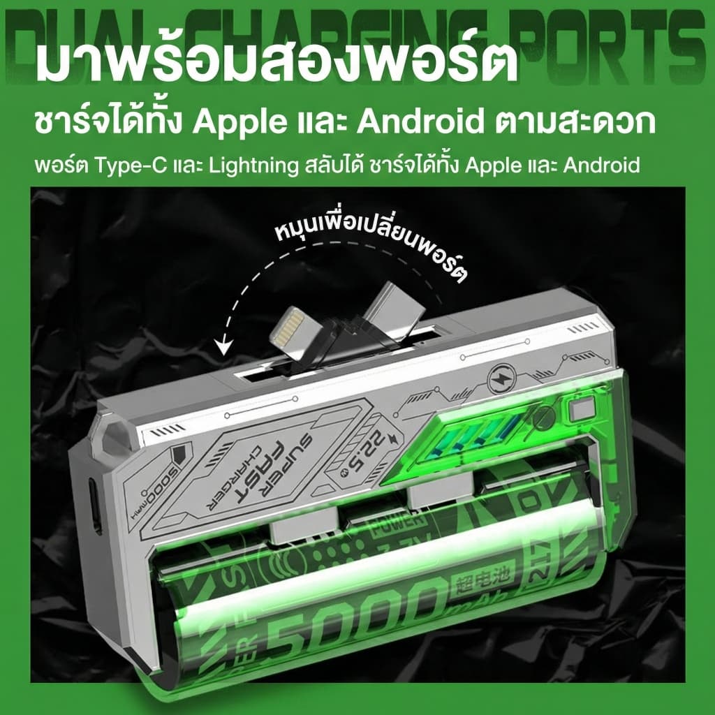 SUNESY power bank 20000mAh ดิจิตอล พาวเวอร์แบงค์ 66W พกพา ของแท้ สองแบตเตอรี่ รูปที่ 2