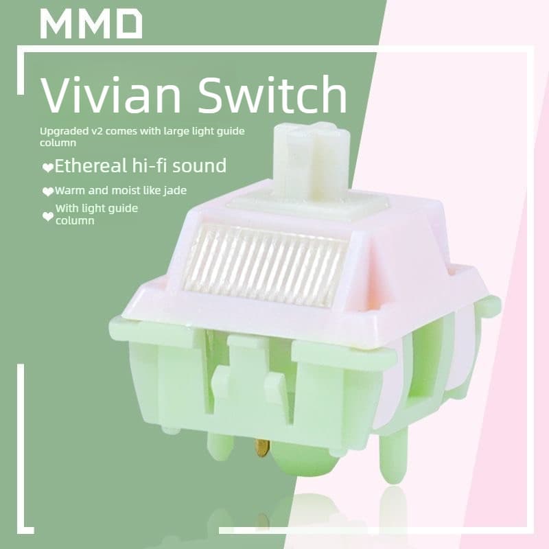 10PCS MMD VIVIAN Linear Switch V2 43g 5pin โรงงาน Prelubed พร้อมไฟ Difusser HiFi เสียง Hot Swappable MX ประเภทสําหรับที่กําหนดเองคีย์บอร์ด รูปที่ 1