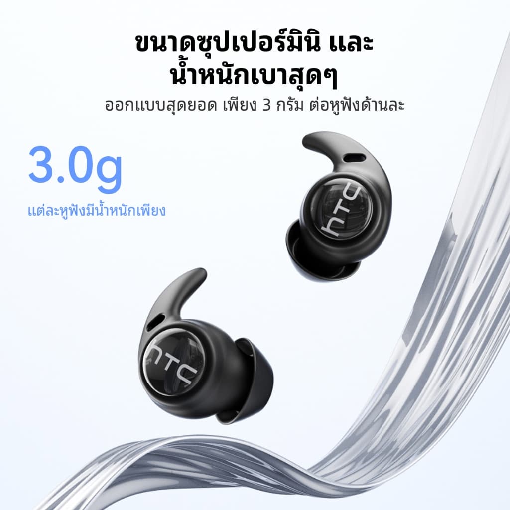 HTC NE76 หูฟัง AI แปลภาษา หูฟังไร้สาย Bluetooth 6.0 รองรับ 134 ภาษา ใช้ได้ทั้งฟังเพลง คุยโทรศัพท์ และใส่นอน รูปที่ 6