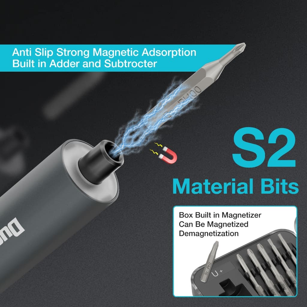 DuraTech 3.6V 25-in-1 Precision ไขควงไฟฟ้าชุด,ชาร์จ,ไฟ LED,เคสแม่เหล็กสําหรับซ่อมอิเล็กทรอนิกส์ & DIY ความคืบหน้า combedwag combed รูปที่ 5