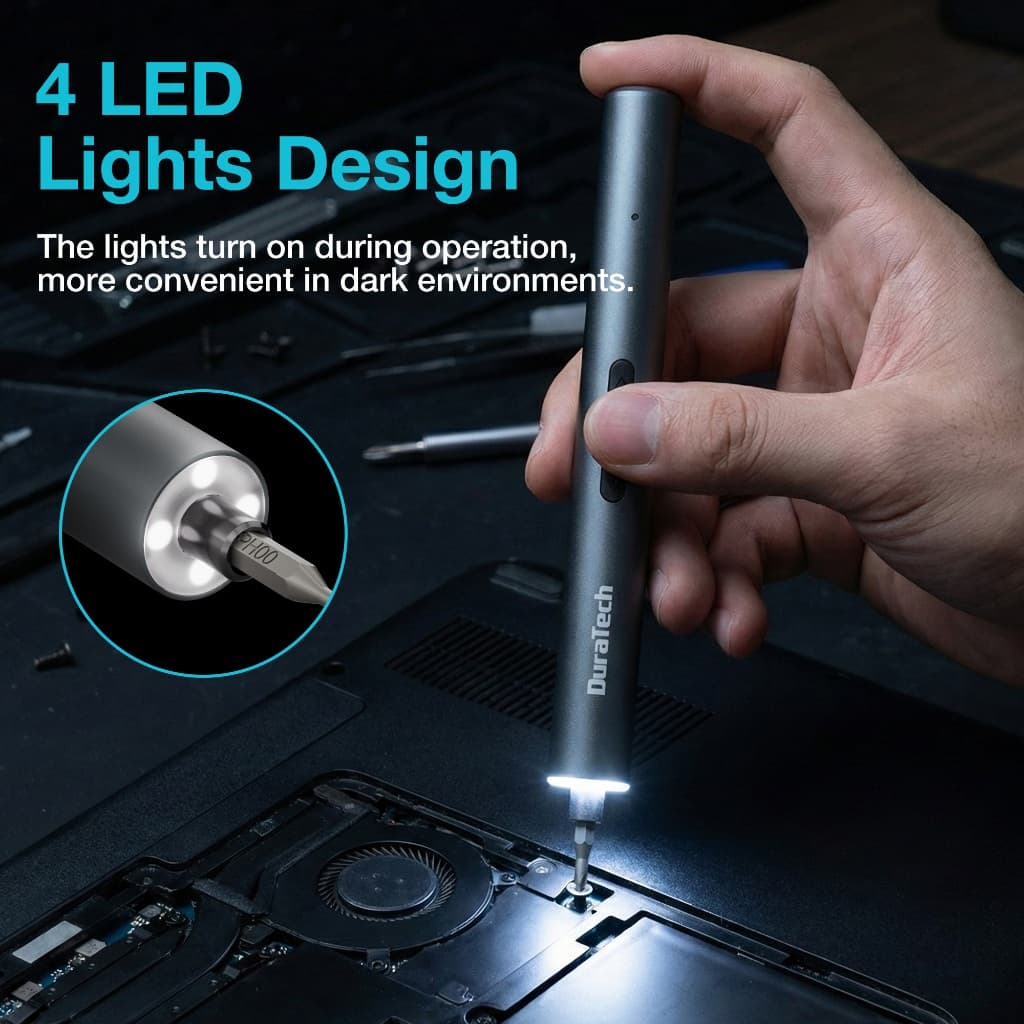 DuraTech 3.6V 25-in-1 Precision ไขควงไฟฟ้าชุด,ชาร์จ,ไฟ LED,เคสแม่เหล็กสําหรับซ่อมอิเล็กทรอนิกส์ & DIY ความคืบหน้า combedwag combed รูปที่ 2