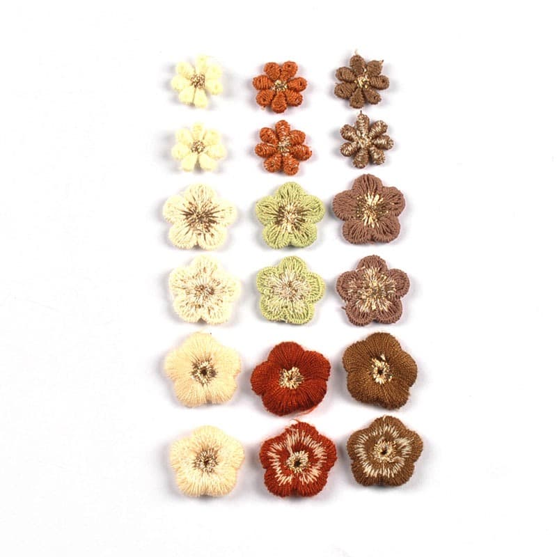 30pcs Mini ดอกไม้แพทช์ ขนาด 13/16/17 มม. อุปกรณ์ตกแต่งเสื้อผ้า DIY และ Handmade CP4320 รูปที่ 4