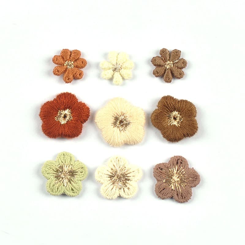30pcs Mini ดอกไม้แพทช์ ขนาด 13/16/17 มม. อุปกรณ์ตกแต่งเสื้อผ้า DIY และ Handmade CP4320 รูปที่ 3