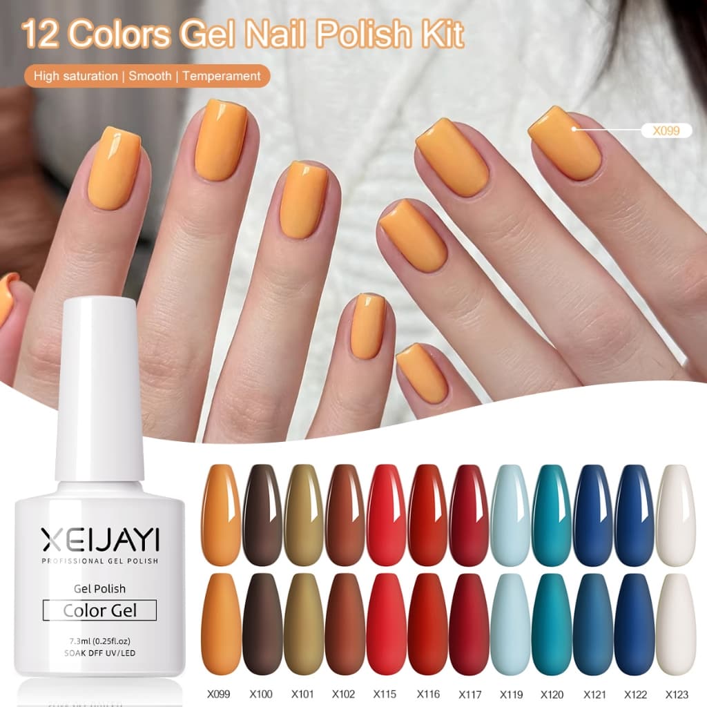 XEIJAYI 7.3 มล. - ชุดยาทาเล็บเจลสีแดง มีหลายชุดให้เลือก บรรจุในกล่องของขวัญ รูปที่ 1
