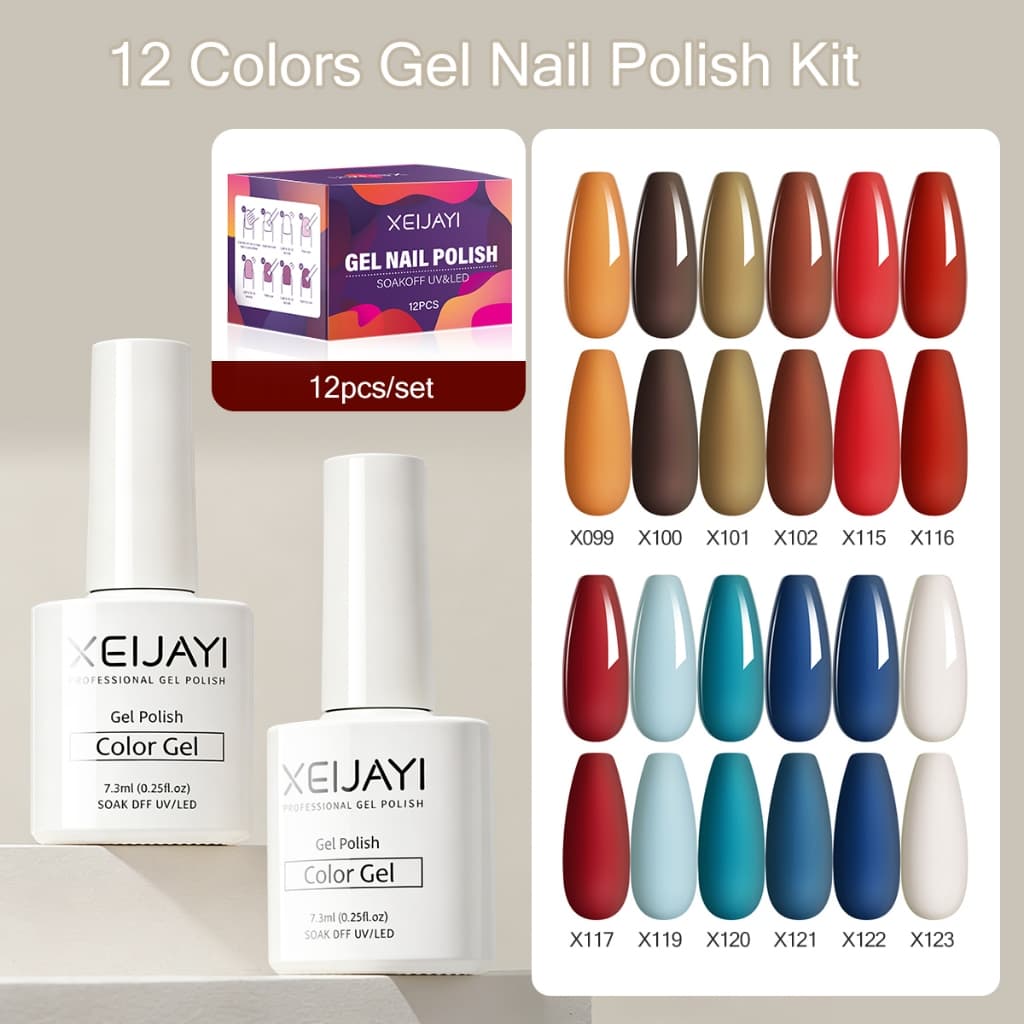 XEIJAYI 7.3 มล. - ชุดยาทาเล็บเจลสีแดง มีหลายชุดให้เลือก บรรจุในกล่องของขวัญ รูปที่ 2
