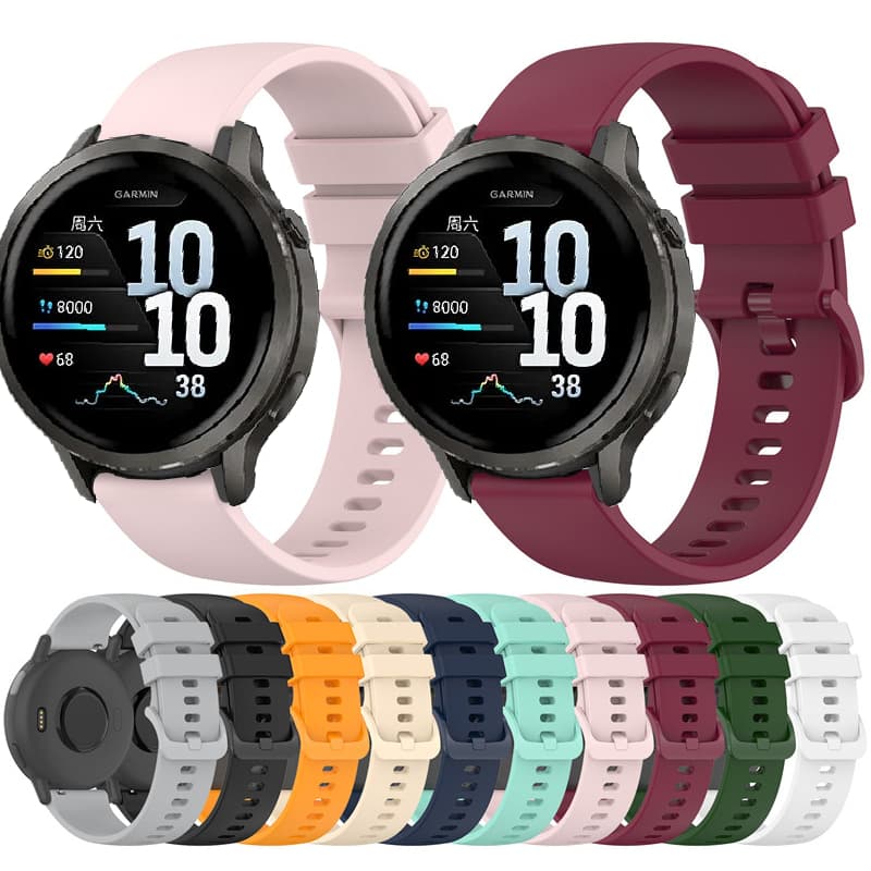 สําหรับสายนาฬิกา Garmin Venu 4 41/45mm สายนาฬิกาซิลิโคน สายกว้าง 18/22 มม รูปที่ 1