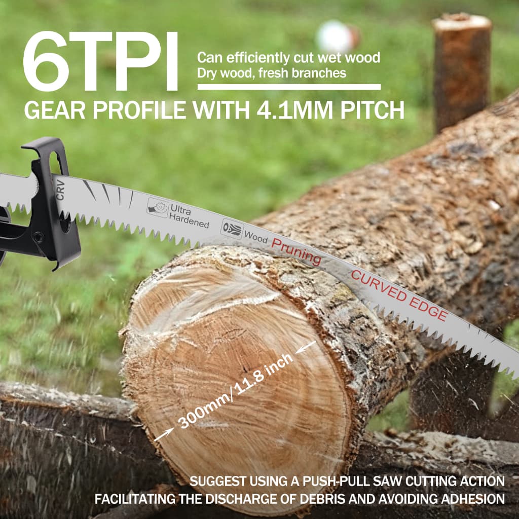 การจัดส่งที่รวดเร็ว 3 ชิ้นใบเลื่อยลูกสูบ 6TPI 14.4 นิ้ว Chrome Vanadium Steel Arc Edge ใบเลื่อยลูกสูบ ผลิตจากเหล็กคาร์บอน รูปที่ 5