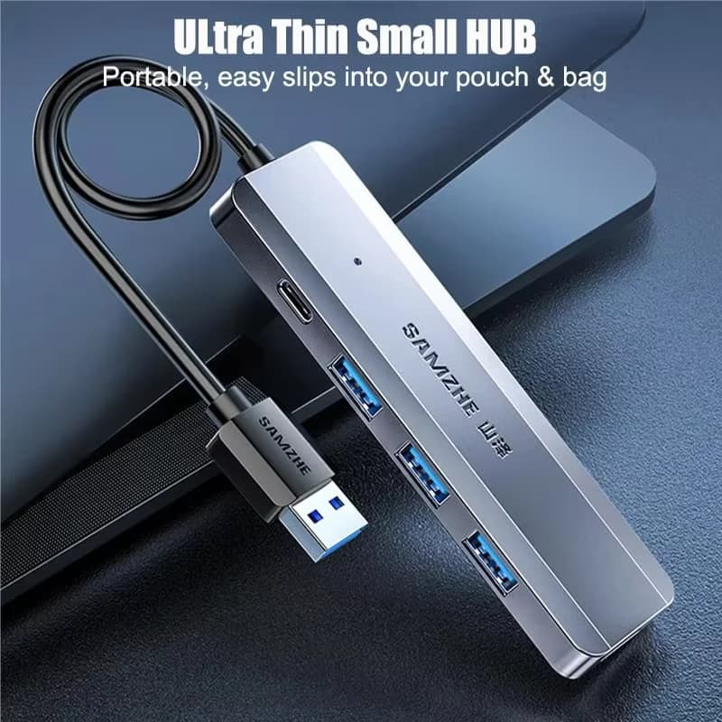 SAMZHE ฮับ USB 3.0 4 พอร์ต HUB SuperSpeed 5Gbps ตัวแยกพอร์ต USB สำหรับแล็ปท็อป มือถือ แท็บเล็ต รูปที่ 5