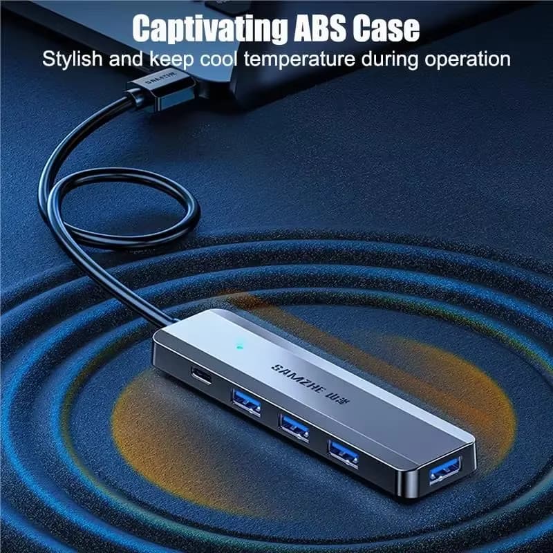 SAMZHE ฮับ USB 3.0 4 พอร์ต HUB SuperSpeed 5Gbps ตัวแยกพอร์ต USB สำหรับแล็ปท็อป มือถือ แท็บเล็ต รูปที่ 8