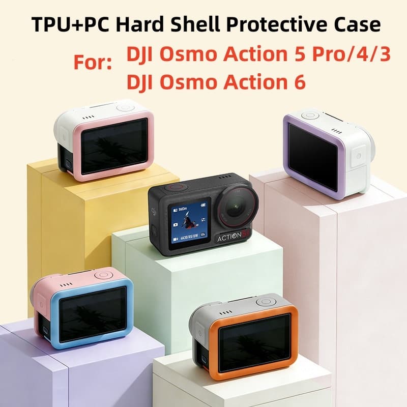 TPU + PC Hard Shell เคสป้องกันสําหรับ DJI Osmo Action 6/5 Pro/4/3 Anti-Scratch กันกระแทกฝาครอบกล้อง รูปที่ 1