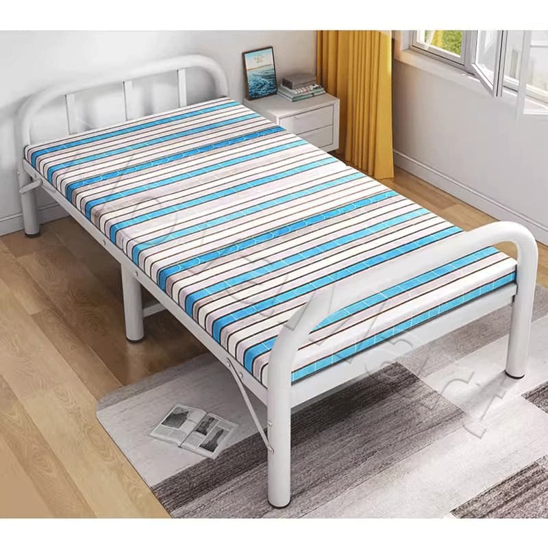 เตียงพับ เตียงเดี่ยว ไม่ต้องติดตั้ง ที่เก็บของแบบพับได้ รับน้ำหนักได้ 300kg metal bed รูปที่ 4