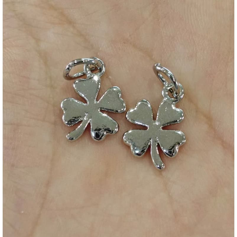 2 สีสูง Retention ทองแดงชุบ 14K Gold-Clad Four-Leaf Clover จี้สร้อยข้อมือสร้อยคอ DIY เครื่องประดับจี้ รูปที่ 2